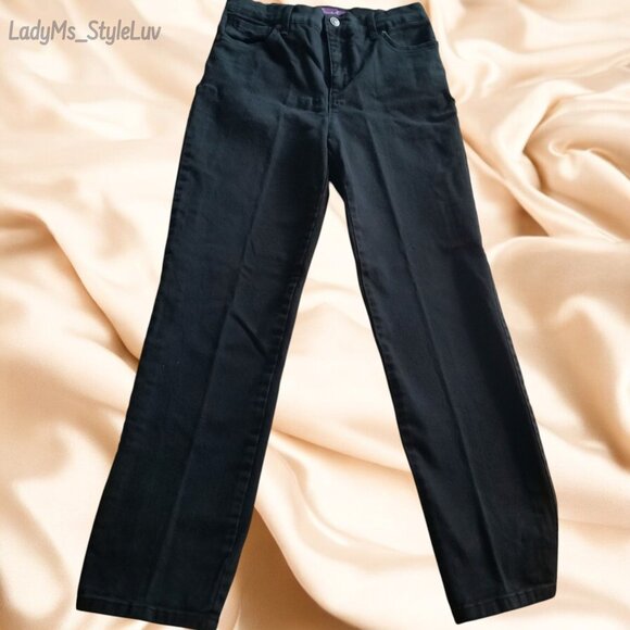 Gloria Vanderbilt "Amanda" Black Denim Stretch Jeans Like New 6P Petite - Picture 1 of 6